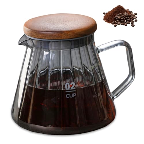 Creamer Pitcher mit Deckel, Creamer Pitcher mit Deckel, 600 ml elegantes Wellenform klares Glas für Heimküche von BEAHING