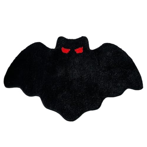 Halloween Badezimmerdekor, Halloween-Badematte, 23, 6 x 175, 7 im saugfähigen Fledermaus-Teppich mit Nicht rutschernem Rücken, Nicht abgebauten dekorativen schwarzen Gothic Teppich für für Wohnkultur Halloween Badezimmerdekor, Halloween-Badematte, 23, 6 x 175, 7 im saugfähigen Fledermaus-Teppich mit Nicht rutschernem Rücken, Nicht abgebauten dekorativen schwarzen Gothic Teppich für für Wohnkultur von BEAHING