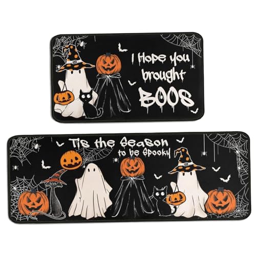 Halloween Küchenmatten, 2pcs/Set Halloween Küchenmatte, Katzen Kürbis Ghost Teppiche Polyester Fläche Teppiche Set Waschkomfort Stehmatte für Wohnkultur Halloween Küchenmatten, 2pcs/Set Halloween Küchenmatte, Katzen Kürbis Ghost Teppiche Polyester Fläche Teppiche Set Waschkomfort Stehmatte für Wohnkultur von BEAHING
