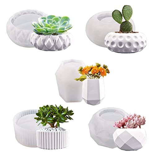 Kerzenhalter Silikonform, Blumentopf Silikonform Kerzenhalter Form 5pcs Pflanzer Vase Guss für DIY -Basteldekorationen von BEAHING