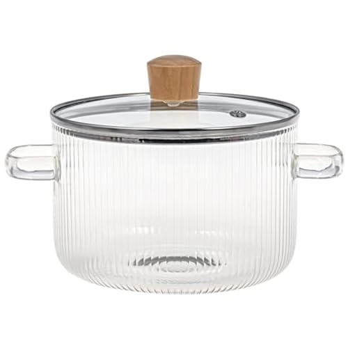 Klare Töpfe zum Kochen, Glaskochtopf mit Deckel, 1,6 l/54 Unzen hitzebeständiger Borosilikat -Glasrippen -Topf mit Griffen, klares Glas -Kochgeschirr, köchelnder Topf für Suppe, Milch, Babynahrung Klare Töpfe zum Kochen, Glaskochtopf mit Deckel, 1,6 l/54 Unzen hitzebeständiger Borosilikat -Glasrippen -Topf mit Griffen, klares Glas -Kochgeschirr, köchelnder Topf für Suppe, Milch, Babynahrung von BEAHING