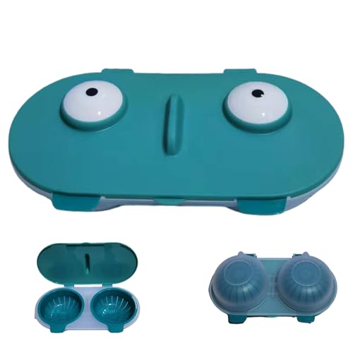 Pochiertes Eierkocher, Eierwilderer 8.66x4.13x2.36 Süßes Cartoon Eye 2 Hohlraum -Lebensmittelqualität PP Multifunktionskocher mit Deckel für Accessoires von BEAHING