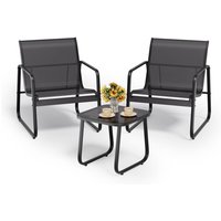 2-Personen Gartenset aus Stahl und Textilène Gartenmöbel mit Esstisch aus Sicherheitsglas – Gartenmöbel Set für Terrasse, Balkon und Außenbereich 2-Personen Gartenset aus Stahl und Textilène Gartenmöbel mit Esstisch aus Sicherheitsglas – Gartenmöbel Set für Terrasse, Balkon und Außenbereich von BEALIFE