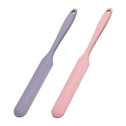 BEALIFE 2 Stück/Set Silikonspatel für Gläser – sicher und langlebig, einfach zu reinigen und zu reinigen, Küchenschaber Set, Splatypus Glasspatel, Grau + Hellrosa von BEALIFE