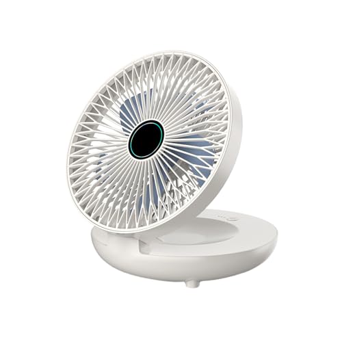 BEALIFE 90 ° Faltbarer mit Abnehmbarer oberer Abdeckung, wiederaufladbarer Akku, tragbar für Heimbüro, Faltbarer Wandventilator aus ABS, weiße Batterieversion von BEALIFE