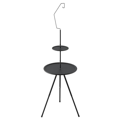 BEALIFE Klappbarer Campingtisch für einfache Lagerung und Transport. Picknick Metall Kleiner Campingtisch. Verstellbare Beine. Runder Picknicktisch, C von BEALIFE