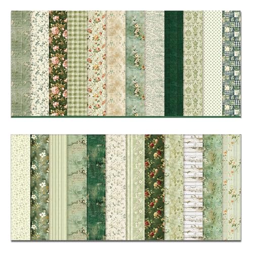 BEALIFE Scrapbook Papier Set, 24 Blatt, Boho Blumenmuster, Kartonblöcke für DIY Kunst, Bild, Collage, Fotorahmen, Dekoration, Geschenk, PAD2077 12 von BEALIFE