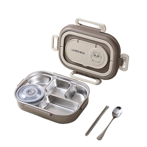 BEALIFE Unterteilte, versiegelte Lunchbox aus Edelstahl, tragbar, isoliert, Lebensmittelaufbewahrungsbehälter, sichere Metallbox mit 5 Fächern, Khaki 1500ml BEALIFE Unterteilte, versiegelte Lunchbox aus Edelstahl, tragbar, isoliert, Lebensmittelaufbewahrungsbehälter, sichere Metallbox mit 5 Fächern, Khaki 1500ml von BEALIFE