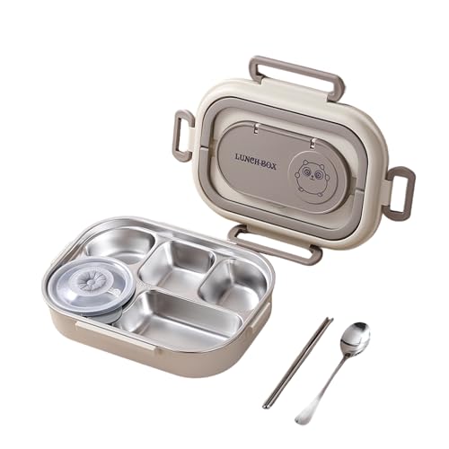 BEALIFE Unterteilte, versiegelte Lunchbox aus Edelstahl, tragbar, isoliert, Lebensmittelaufbewahrungsbehälter, sichere Metallbox mit 5 Fächern, Milchkaffee 1500ml BEALIFE Unterteilte, versiegelte Lunchbox aus Edelstahl, tragbar, isoliert, Lebensmittelaufbewahrungsbehälter, sichere Metallbox mit 5 Fächern, Milchkaffee 1500ml von BEALIFE