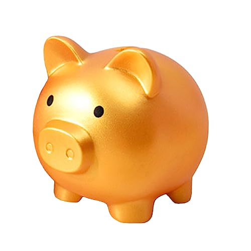 BEALIFE Verschleißfestes Sparschwein mit großer Kapazität, Geldbank, Münzaufbewahrungsbox, schöne Geschenke, Cartoon Schwein, Geldsparkoffer, Gold, L von BEALIFE