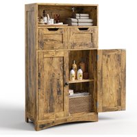 Badezimmer-Niedrigschrank Modern 108cm 2 Modulare Schubladen Verstellbare Regale 2 Türen Kastanienbraun 60x30x108cm - Bealife Badezimmer-Niedrigschrank Modern 108cm 2 Modulare Schubladen Verstellbare Regale 2 Türen Kastanienbraun 60x30x108cm - Bealife von BEALIFE