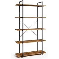 Bealife - 5 Regale Rangierregal Wohnzimmer Stahlrahmen braune Böden 100 x 34 x 176,5 cm von BEALIFE