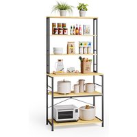 Bealife 6 Regale Küchenregal Boden-Gemüsegestell mit 6 Haken Metallrahmen 40 x 80 x 167 cm von BEALIFE