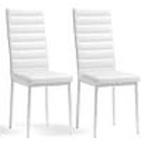 Bealife Esszimmerstühle mit Samtbezug 2er-Set mit Rückenlehnen aus Kunstleder und Metallbeinen Geeignet für Küchen Esszimmer und Restaurants Weiß von BEALIFE