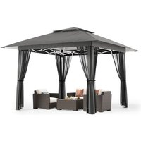 Bealife Faltpavillon 3x3 m mit Moskitonetz Wasserdicht UV-Schutz Höhenverstellbar 8 Personen Pop-Up Zelt mit Oxford-Gewebe und Metallrahmen für Bealife Faltpavillon 3x3 m mit Moskitonetz Wasserdicht UV-Schutz Höhenverstellbar 8 Personen Pop-Up Zelt mit Oxford-Gewebe und Metallrahmen für von BEALIFE