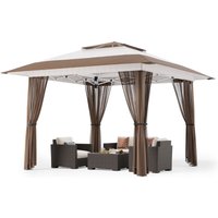 Bealife Faltpavillon 3x3 m mit Moskitonetz Wasserdicht UV-Schutz Höhenverstellbar 8 Personen Pop-Up Zelt mit Oxford-Gewebe und Metallrahmen für von BEALIFE