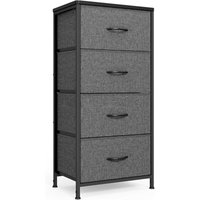 Schlafzimmer-Kommode mit 4 Stoffschubladen, Stahlgestell, höhenverstellbaren Kunststofffüßen - Dunkelgrau Möbelstück zur Aufbewahrung - Bealife von BEALIFE