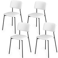Bealife - Esszimmerstühle 4er Set Weiß mit Metallgestell, gepolsterter Rückenlehne & Gummi-Schutzfüßen für Essbereich, Wohnzimmer oder Büro von BEALIFE