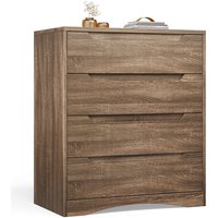 Kommode 4 Bealife Schubladen Organisationsmöbel Schlafzimmer Wohnzimmer Veranda Integrierter Griff Anti-Stolper-Vorrichtung Braun von BEALIFE