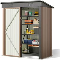 Metallgartenhaus 162x95x182 cm Braunes Gerätehaus mit stabiler Konstruktion für den Garten - Bealife Metallgartenhaus 162x95x182 cm Braunes Gerätehaus mit stabiler Konstruktion für den Garten - Bealife von BEALIFE