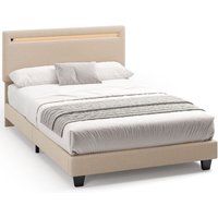 Polsterbett 120 x 200 Bealife Bettgestell LED Beleuchtung Stabiler Bettrahmen Stoffbett mit Lattenrostmit Kopfteil Beige Polsterbett 120 x 200 Bealife Bettgestell LED Beleuchtung Stabiler Bettrahmen Stoffbett mit Lattenrostmit Kopfteil Beige von BEALIFE