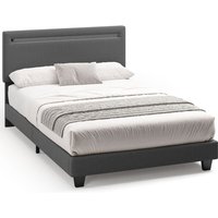 Polsterbett 120 x 200 Bealife Bettgestell LED Beleuchtung Stabiler Bettrahmen Stoffbett mit Lattenrostmit Kopfteil Dunkelgrau Polsterbett 120 x 200 Bealife Bettgestell LED Beleuchtung Stabiler Bettrahmen Stoffbett mit Lattenrostmit Kopfteil Dunkelgrau von BEALIFE