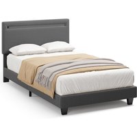 Polsterbett 90 x 200 Bealife Bettgestell LED Beleuchtung Stabiler Bettrahmen Stoffbett mit Lattenrostmit Kopfteil Dunkelgrau Polsterbett 90 x 200 Bealife Bettgestell LED Beleuchtung Stabiler Bettrahmen Stoffbett mit Lattenrostmit Kopfteil Dunkelgrau von BEALIFE