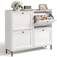 Schuhschränke Schuhregalemit Bealife Range-Chaussures 4 Fächer zum Aufbewahren von 20 Paaren Tiefe 24 cm Weiß 99 x 24 x 91 cm Schuhschränke Schuhregalemit Bealife Range-Chaussures 4 Fächer zum Aufbewahren von 20 Paaren Tiefe 24 cm Weiß 99 x 24 x 91 cm von BEALIFE