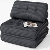 Sofas Schlafsofas Bealife 1-Personen-Sesselbett mit Rückenlehne ohne Montage kordierter Samt langes Kissen dunkelgrau 85 x 85 cm Sofas Schlafsofas Bealife 1-Personen-Sesselbett mit Rückenlehne ohne Montage kordierter Samt langes Kissen dunkelgrau 85 x 85 cm von BEALIFE