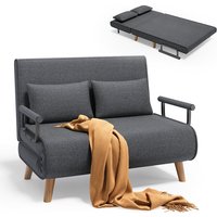 Umwandelbarer 2-Personen Schlafcouch Modularer Langstuhl mit 2 Polstern, Holzfüßen, verstellbar und klappbar - Bealife Umwandelbarer 2-Personen Schlafcouch Modularer Langstuhl mit 2 Polstern, Holzfüßen, verstellbar und klappbar - Bealife von BEALIFE