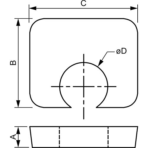 BEAM CLAMP Distanzstück BF1G16 M16 H= 8mm Stahl feuerverzinkt, Silber von BEAM CLAMP