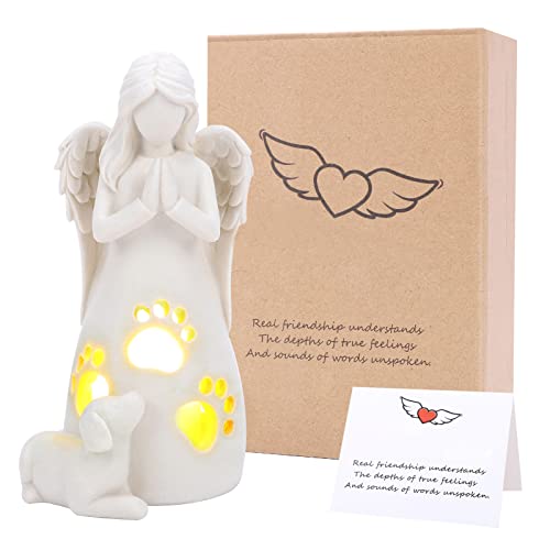 BEARAE Gedenkgeschenke für Hunde, Haustierverlustgeschenke, Hundegeschenke, Gedenkgeschenke für Hunde, Beileidsgeschenk, Engelkerzenhalter, geformte handbemalte Figuren zum Verlust des Hundes BEARAE Gedenkgeschenke für Hunde, Haustierverlustgeschenke, Hundegeschenke, Gedenkgeschenke für Hunde, Beileidsgeschenk, Engelkerzenhalter, geformte handbemalte Figuren zum Verlust des Hundes von BEARAE