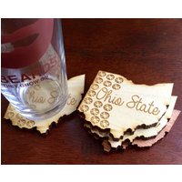 Ohio State Buckeye Blatt Untersetzer von BEARDEDWOODCRAFT