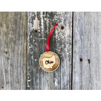 Weihnachtsbaumschmuck Aus Holz - Schrift Ohio Map von BEARDEDWOODCRAFT