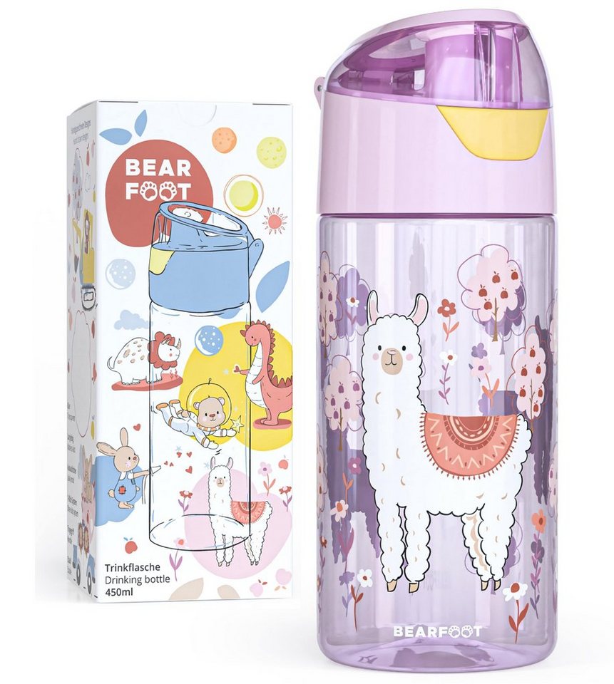 BEARFOOT Trinkflasche Leichte, Auslaufsichere Flasche für Kinder, Wasserflasche für Schule, Sport & Unterwegs von BEARFOOT