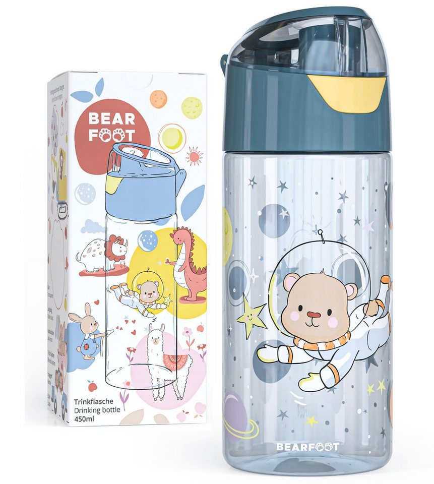 BEARFOOT Trinkflasche Leichte, Auslaufsichere Flasche für Kinder, Wasserflasche für Schule, Sport & Unterwegs von BEARFOOT