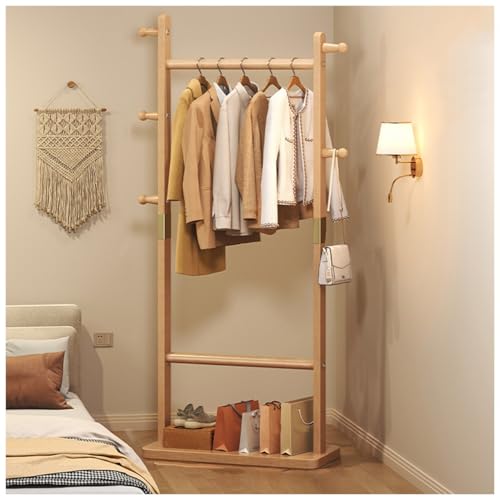 BEARQUN Garderobenständer aus Massivholz, Stabiler Garderobenständer aus Holz mit Haken und Kleiderstange, 162cm Höhe/63in, Für Kleidung, Jacken, Hut, 40/48/60/70CM - Einfache Montage BEARQUN Garderobenständer aus Massivholz, Stabiler Garderobenständer aus Holz mit Haken und Kleiderstange, 162cm Höhe/63in, Für Kleidung, Jacken, Hut, 40/48/60/70CM - Einfache Montage von BEARQUN