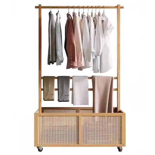BEARQUN Kleiderstange, Kleiderständer auf Rollen, Schlafzimmer Kleiderständer, Kleiderständer mit Ablagefach, für Eingangsbereich, Wohnzimmer, Schlafzimmer : 60/70/80/95CM, Kleiderständer von BEARQUN