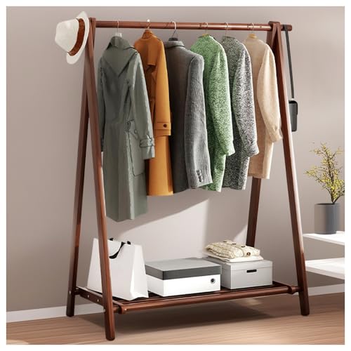 BEARQUN kleiderständer aus Holz - kleiderständer aus Massivholz mit Hutablage - Garderobenständer mit Haken - kleiderständer klappbar - bis 80 kg - für Flur, Wohnzimmer - 60/80/100/120CM von BEARQUN
