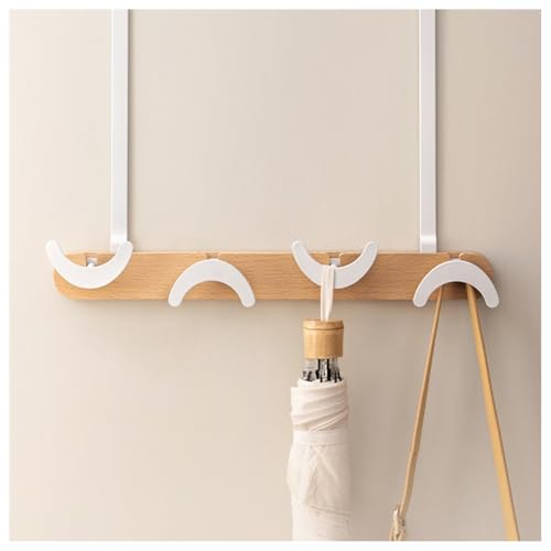 Türgarderobe zum Einhängen, Platzsparende Kleiderhaken Tür, Garderoben-Haken, Ohne Bohren Tür, Türfalzstärken 4.2~4.8 cm, für Schranktür und Zimmertür, 4 Haken über der Tür von BEARQUN