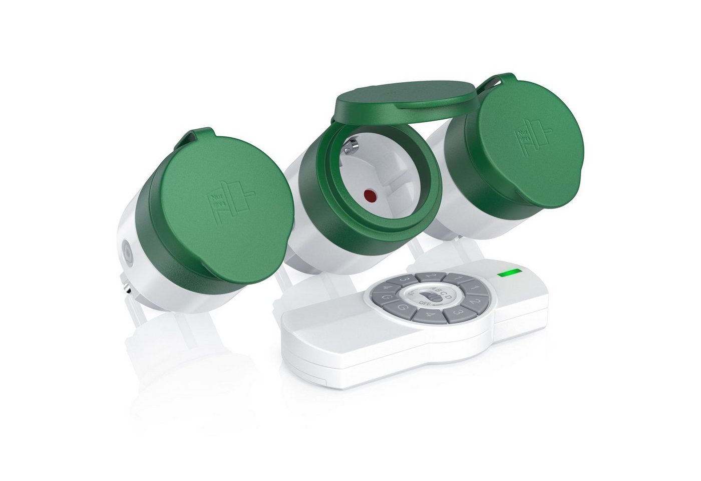 BEARWARE Funksteckdose, max. 3680 W, 3-St., 3x Outdoor Steckdosen Set + Fernbedienung, für Außenbereich max. 25m BEARWARE Funksteckdose, max. 3680 W, 3-St., 3x Outdoor Steckdosen Set + Fernbedienung, für Außenbereich max. 25m von BEARWARE