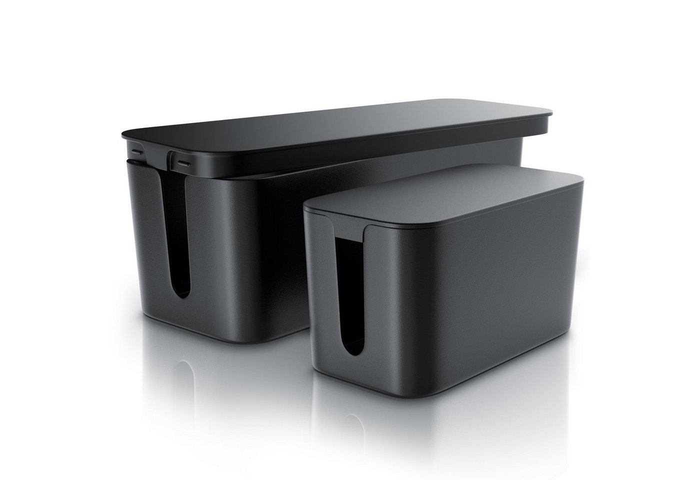 BEARWARE Kabelbox, (Set, 2-tlg), Kabelbox mit Gummifüßen - Kabelmanagement / dezente Optik / Ladebox von BEARWARE
