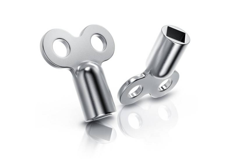 BEARWARE Steckschlüssel Heizungsentlüftungsschlüssel, Heizkörper Entlüftungsschlüssel 2er Set, verzinkt, Vierkantaufnahme, Universal-Schlüssel für Heizungen von BEARWARE
