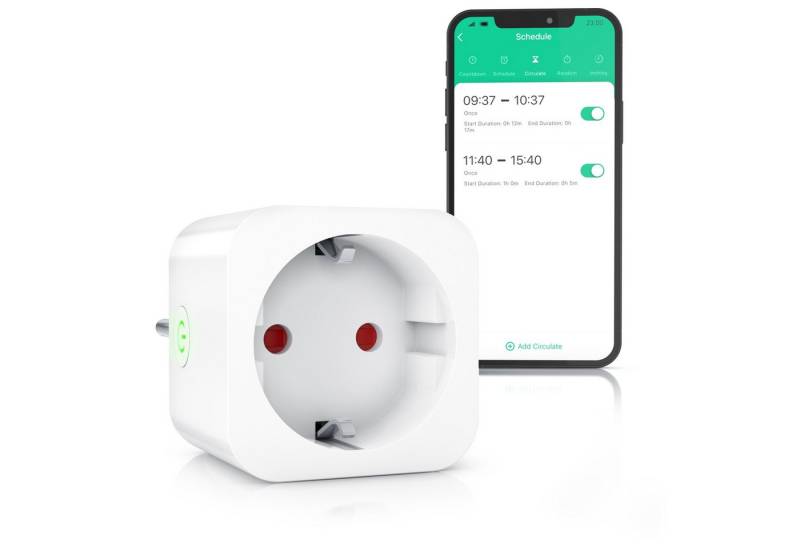 BEARWARE WLAN-Steckdose 2,4 Ghz WiFi Fernsteuerung per Smart life App, Sprachsteuerung, 1-St., Countdown Timer, Ein und Ausschalttimer, Intervallmodus, Zeitschaltuhr von BEARWARE