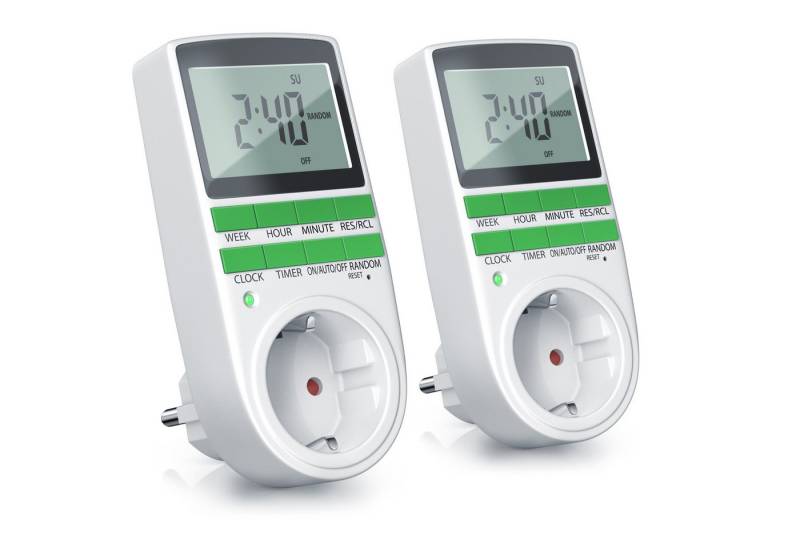 BEARWARE Zeitschaltuhr, digital, 2-St., programmierbar, LCD Display, Steckdosen Timer, max. 3680W von BEARWARE