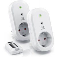 Bearware - Dimmbare Funksteckdosen - Set mit Fernbedienung - 2er Set für den Innenbereich Indoor + 1 Fernbedienung - Steckdose von BEARWARE