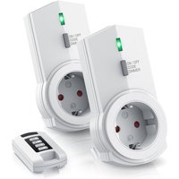 Bearware - Dimmbare Funksteckdosen - Set mit Fernbedienung - 2er Set für den Innenbereich Indoor + 1 Fernbedienung - led Statusanzeige von BEARWARE