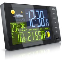 Funkwetterstation Innen und Außen mit Außensensor - dcf Signal Funkuhr - Farbdisplay - Thermometer - Hygrometer - Bearware von BEARWARE