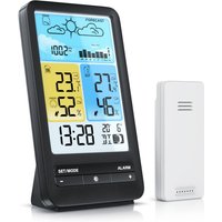 Bearware - Wetterstation Funk mit Farbdisplay und Außensensor - dcf Signal - dst - Innen und Außentemperatur - Temperaturwarnung Alarm Frostalarm von BEARWARE