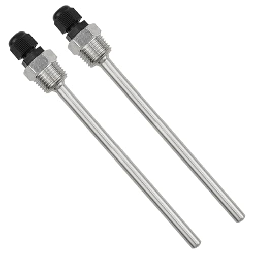 BEASAFY 2 Stück Tauchhülse G1/2 Zoll, 304 Edelstahl Tauchhülse, Tauchhülsen Temperaturfühler, Gewinde für Temperatursensor, Tauchschutzrohre für Thermoelemente (150mm) von BEASAFY
